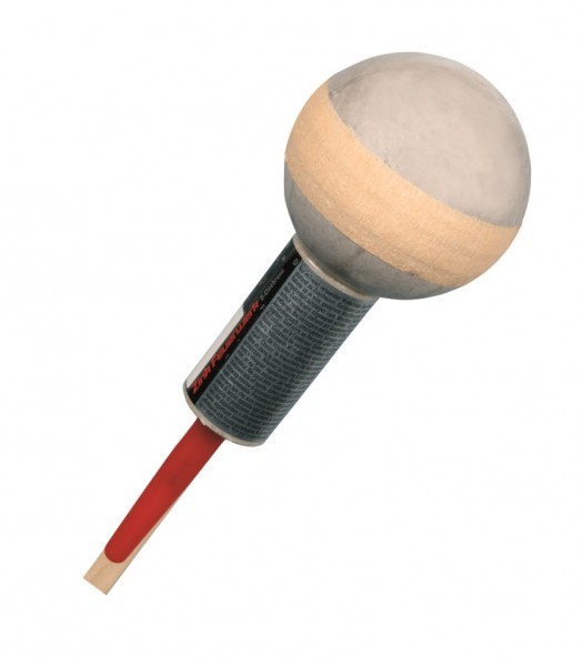 Fusée en boule argentée avec cercle rouge