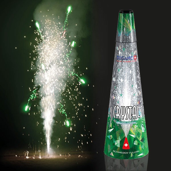 Schweizer Vulkan Crystal mit grünen Sternen von Bugano 