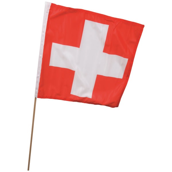 Stabfahne Schweiz 40 x 40 cm