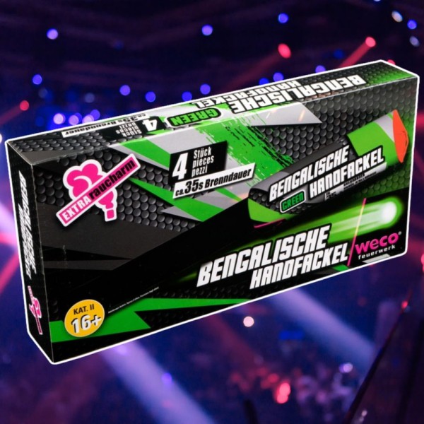 Handfackel Grün (4er Set)