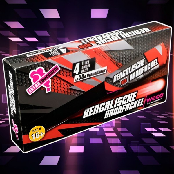 Handfackel Rot (4er Set)