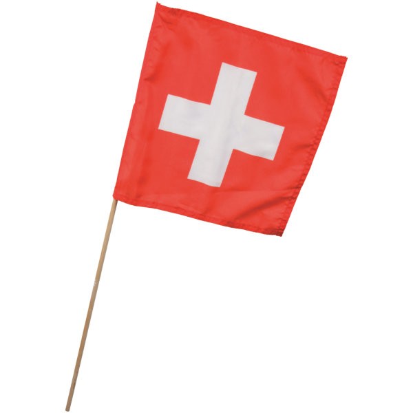 Stabfahne Schweiz 30x30 cm