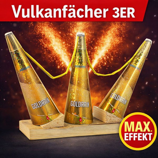 Vulkanfächer Goldrain 3er von Bugano