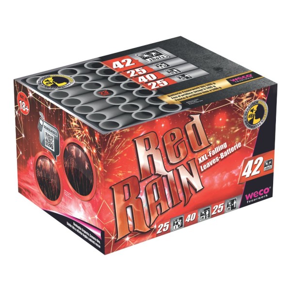 Red Rain, 42 Schuss Feuerwerkbatterie von Weco