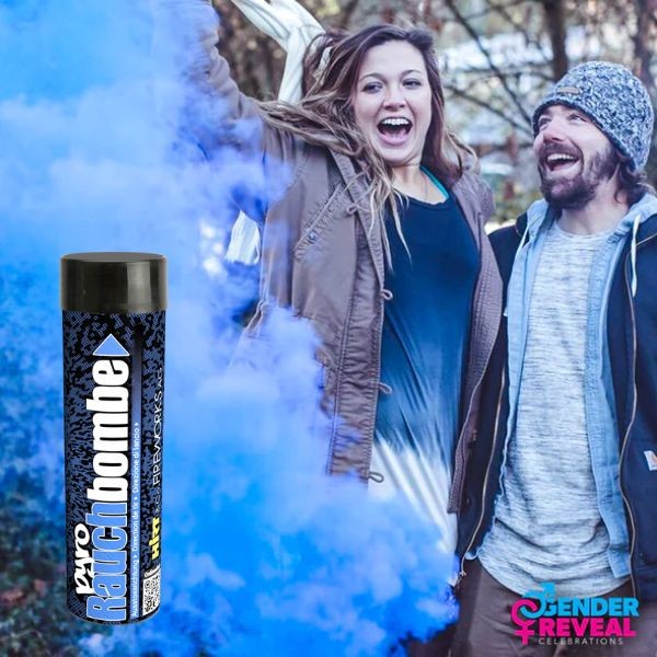 Pyro-Rauchbombe Blau Gender Reveal